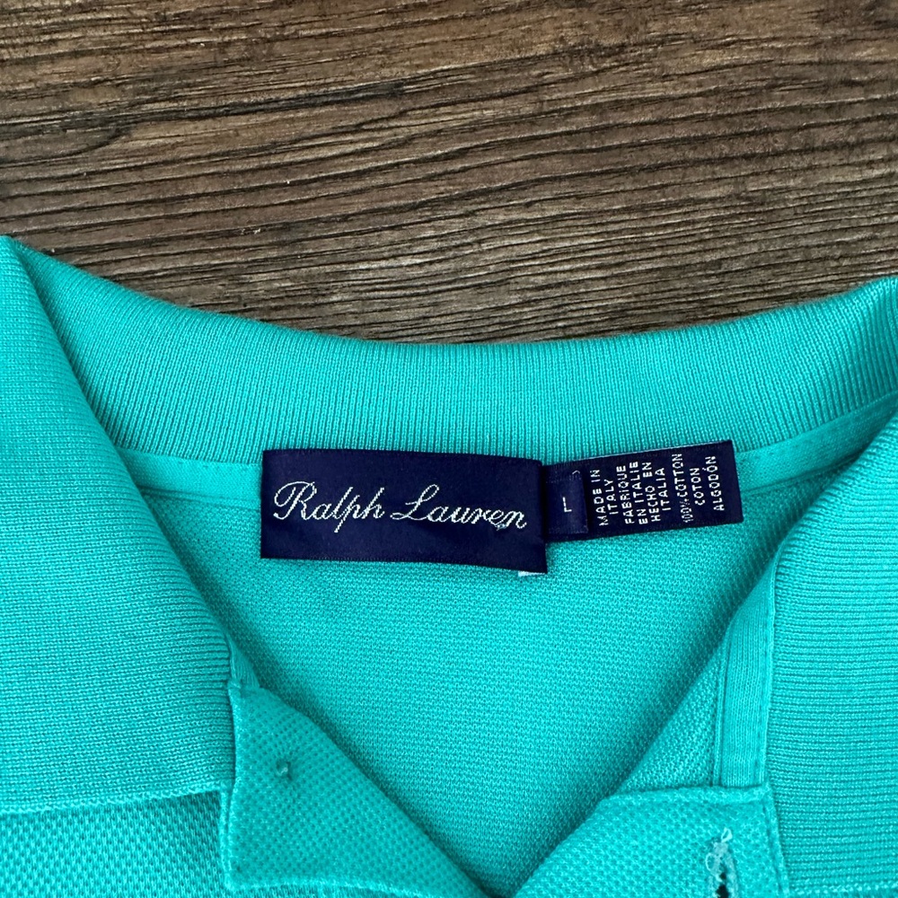 Ralph Lauren Purple Label Made in Italy 100% Cotton Mesh Polo Shirt Men’s Large - Picture 2 of 2
